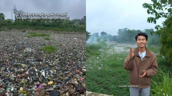 
					Tangkapan Layar Video Tiktok Pandawara Group, Komentar tentang Sungai Citarum yang Dipenuhi Sampah (Tiktok @pandawaragroup) 
