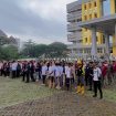 Aksi bersih lingkungan di kawasan Universitas Tidar, Jumat (1/5/2026), digelar dalam rangka peringatan Hari Buruh Internasional dengan melibatkan buruh dan jajaran Pemerintah Kota Magelang.
